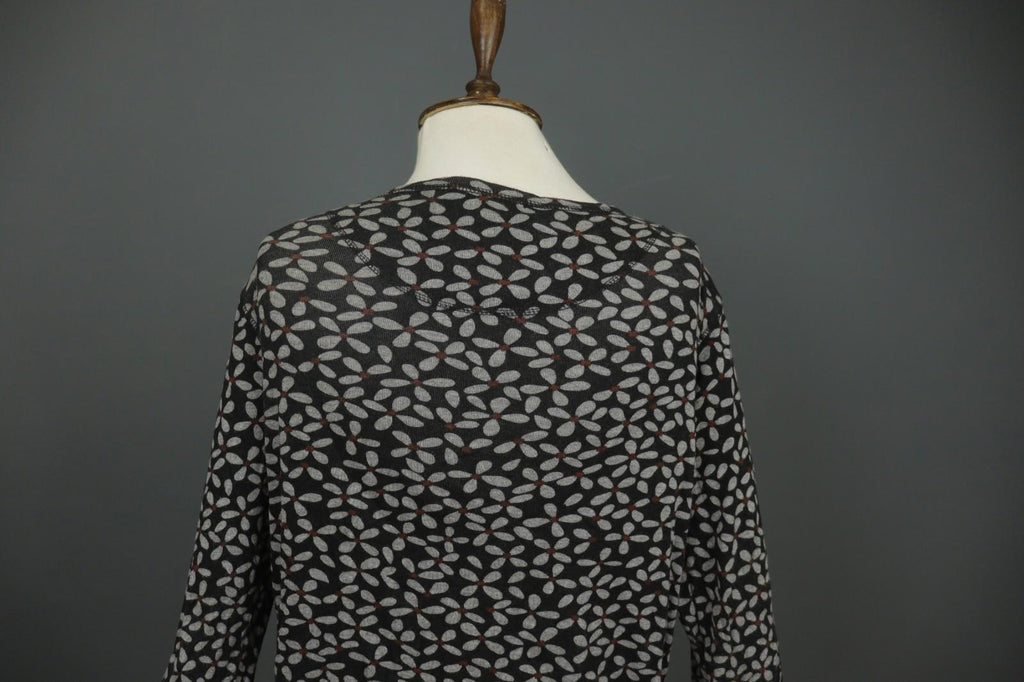 GUDRUN SJODEN Multi Floral Modal Long Sleeve Round Neck Button Front Top – Size M
