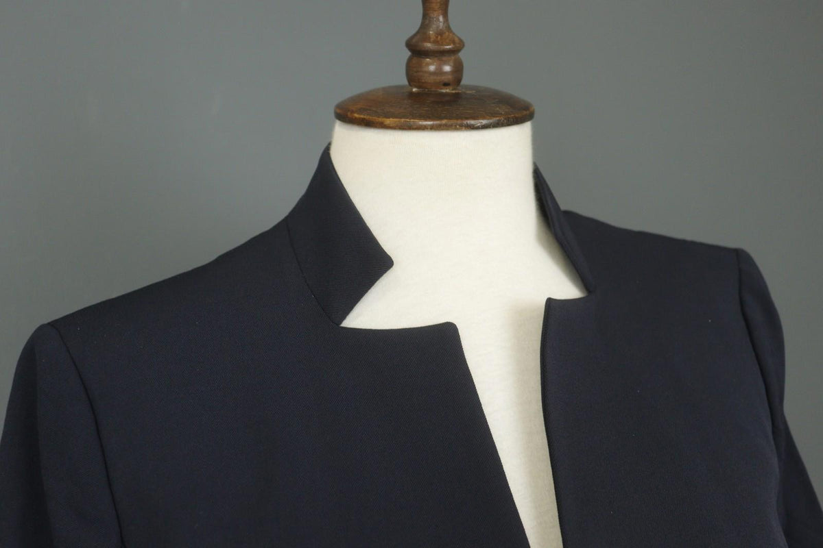 VALENTINO ROMA Navy Long Sleeve Mock Neck Formal Full Zip Blazer Jacket – Size 46