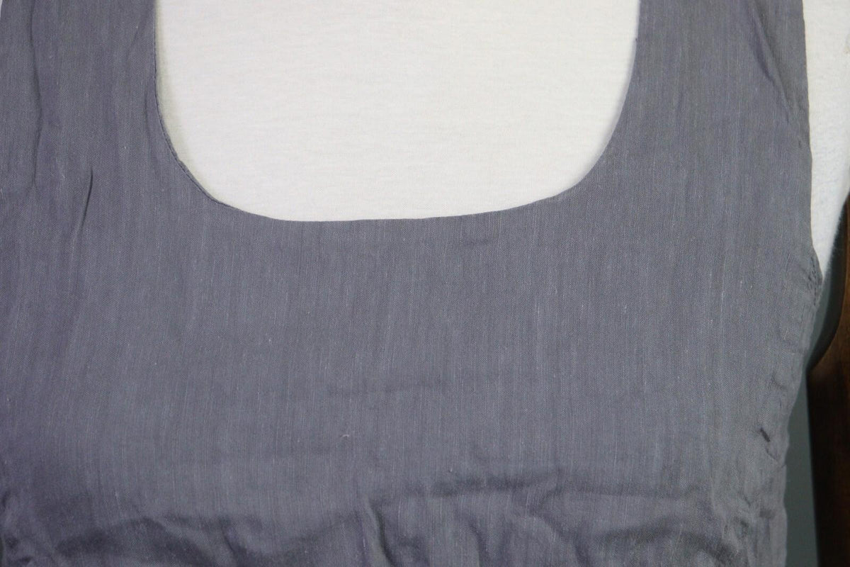 MARITH FRANCOIS GIRBAULD Gray Linen Rayon Tank Top Blouse Cropped Shirt – Size 29