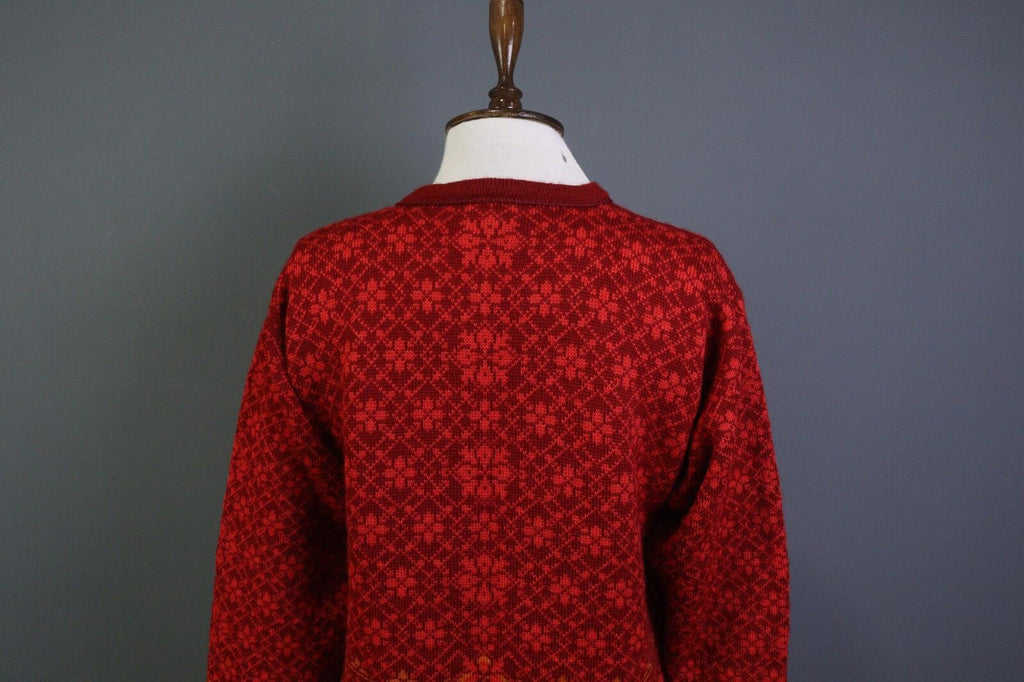 DALE OF NORWAY Red Geometric Wool Knit Button Cardigan Sweater – Size 3