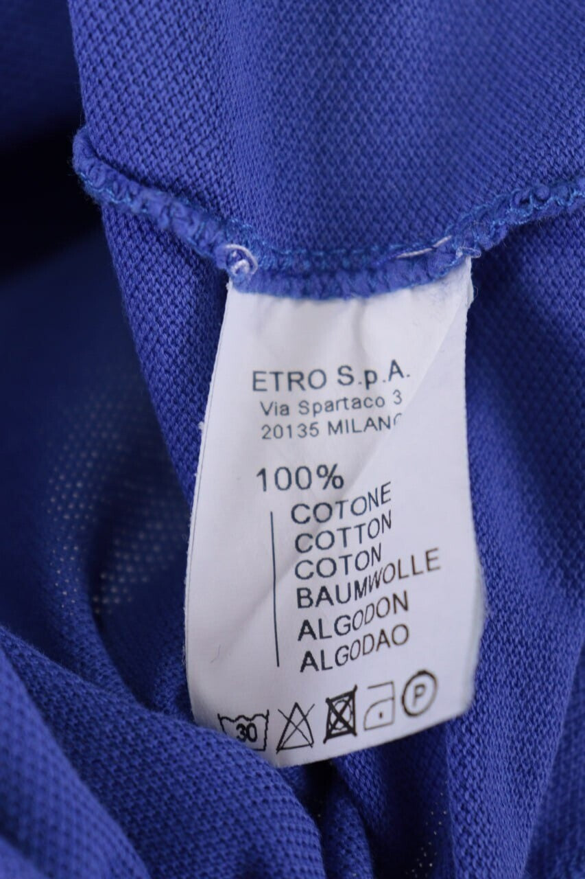 ETRO Milano Blue Collared Paisley Pullover Sweater – Size XL