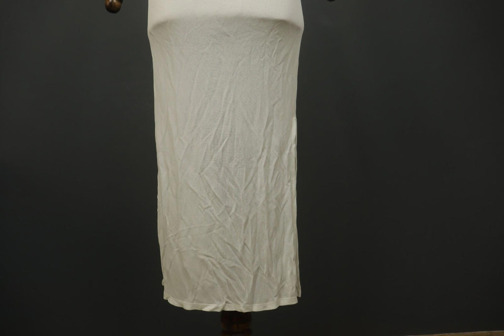 SARAH PACINI White Viscose Stretch Round Neck Spaghetti Strap Maxi Dress – Size 2