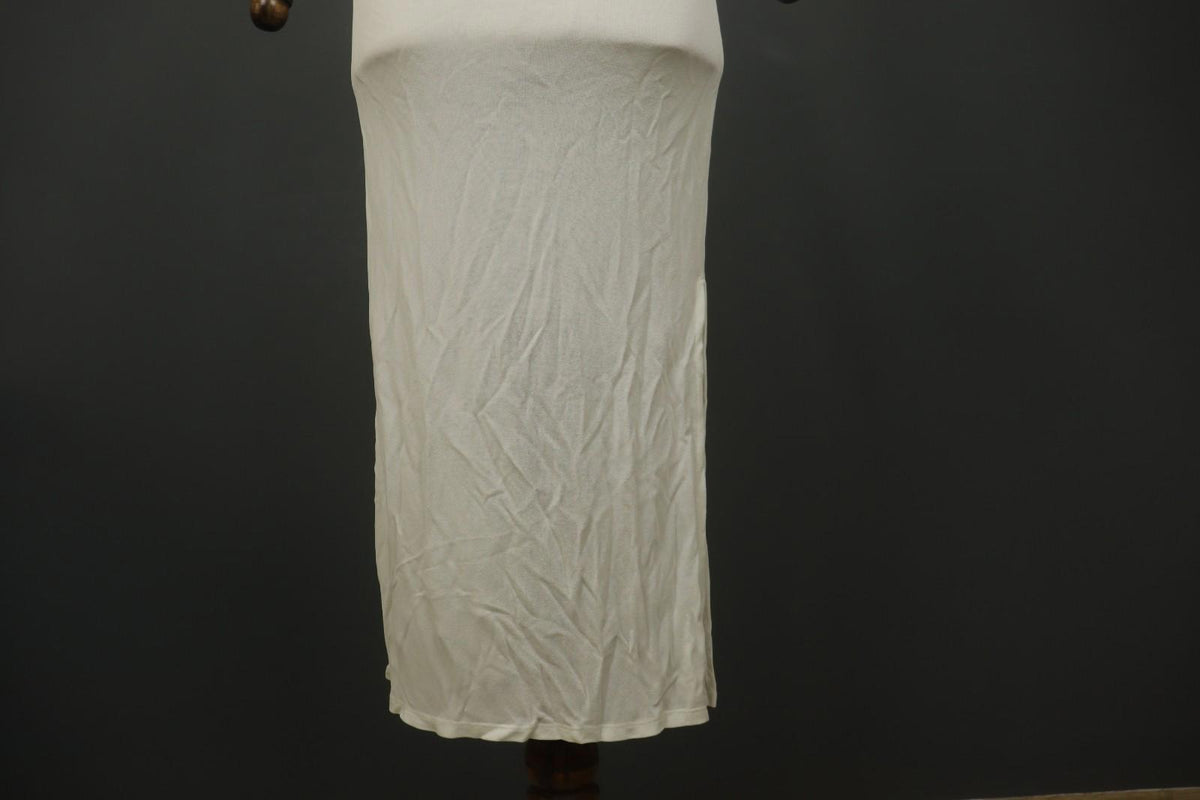 SARAH PACINI White Viscose Stretch Round Neck Spaghetti Strap Maxi Dress – Size 2