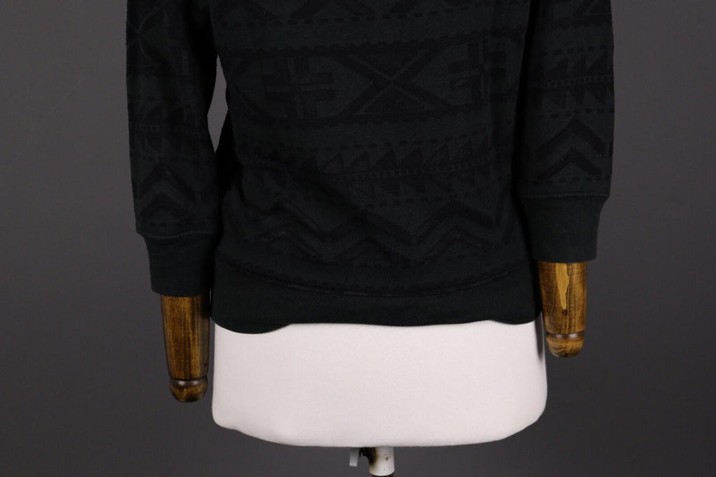 DENIM SUPPLY RALPH LAUREN Black Actec Print Long Sleeve Sweater S