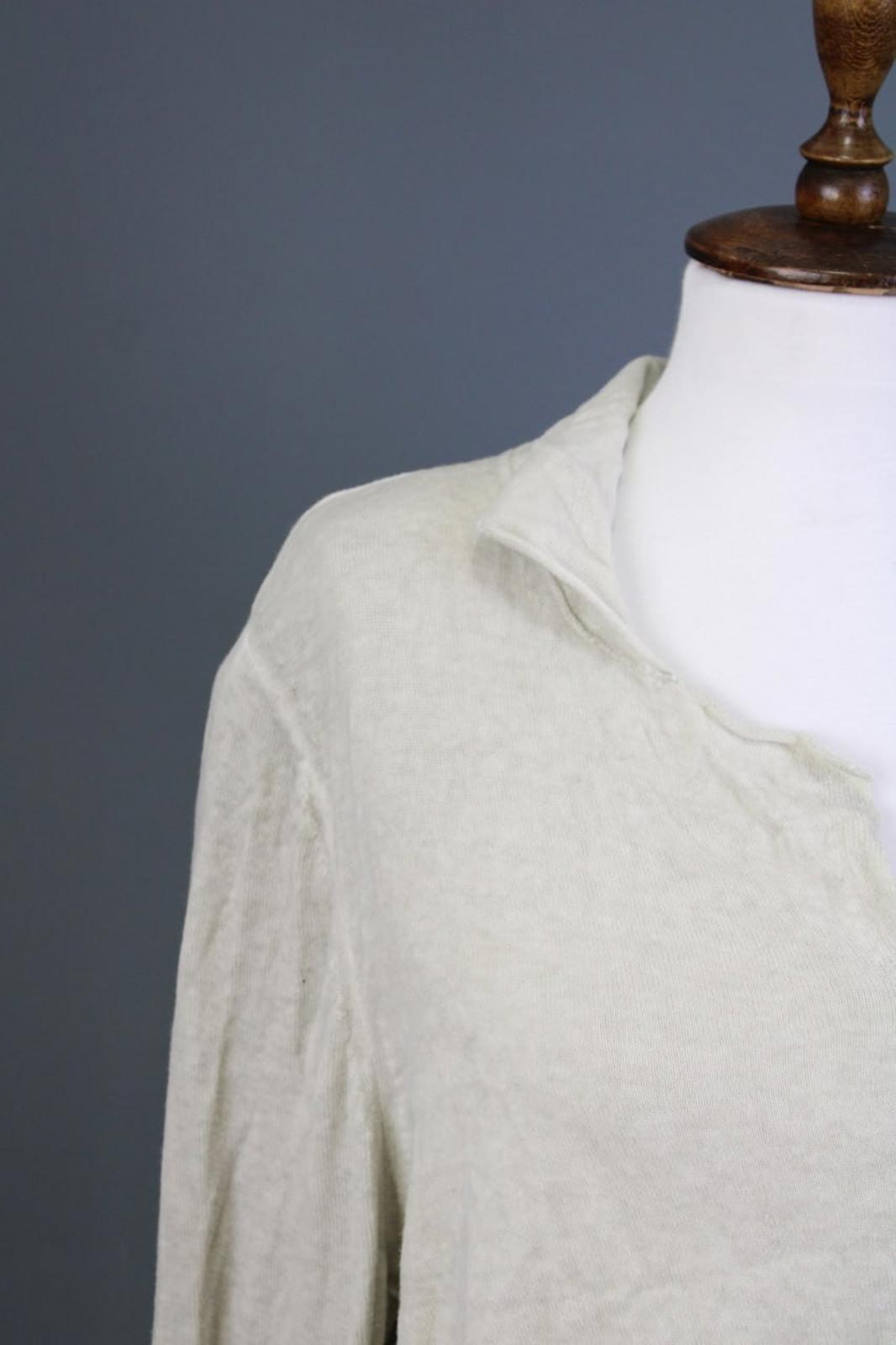 RUNDHOLZ Cardigan Sweater Beige 100% Cotton Collared Long Sleeve – Size XL