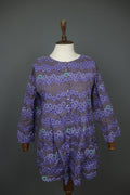 GUDRUN SJÖDEN Multi Flower Cotton Long Sleeve Button Front Tunic Shirt Top Sz S