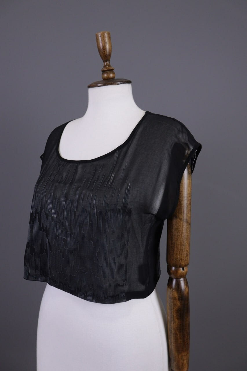 Cop Copine Black Olanko Robe Short Sleeve Summer Mesh Top Shirt – Size 40