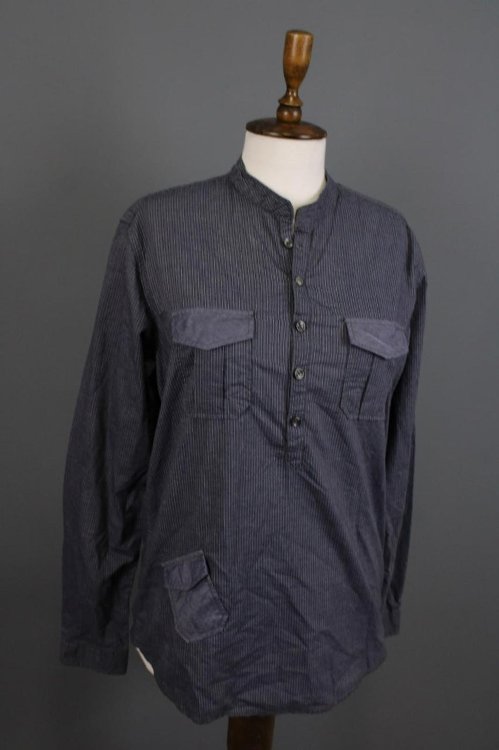 Desigual Blue White Striped 100%Cotton Regular Fit Long Sleeve Shirt Top – Size M – Used