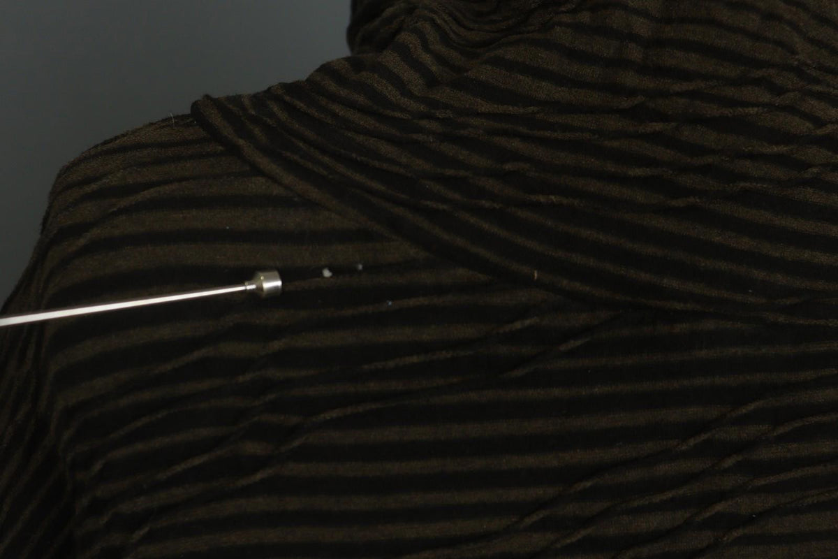 OSKA Brown Black Striped Viscose Blend Seersucker Long Sleeve Blouse Top – Size 1