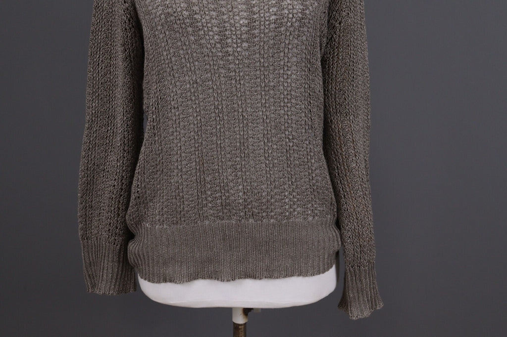 Oska Brown Lagenlook Relaxed Linen Knit Pullover Sweater – Size 2 / M