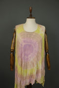 BARBARA SPEER Multicolor Tie dye Round Neck Asymmetrical Hem Shift Dress – Size 2