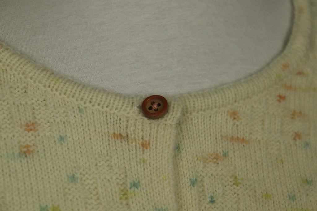 GUDRUN SJODEN Yellow Dotted 100% Wool Knitted Button Front Sweater Dress – Size M