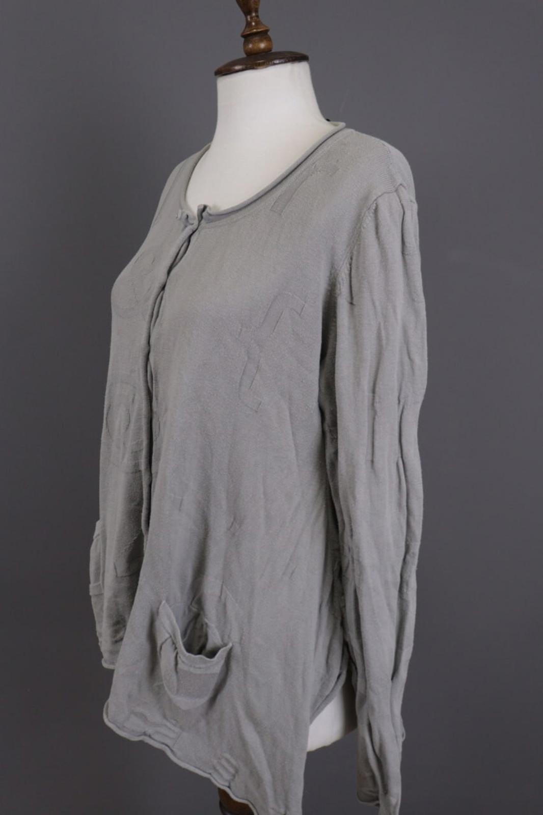RUNDHOLZ Gray Embroidered Lagenloook Relaxed Cardigan Sweater – Size XL