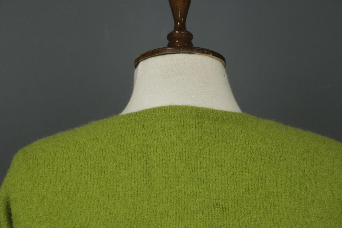 GUDRUN SJODEN Green 100% Wool Tight Knitted Crew Neck Pullover Sweater – Size L