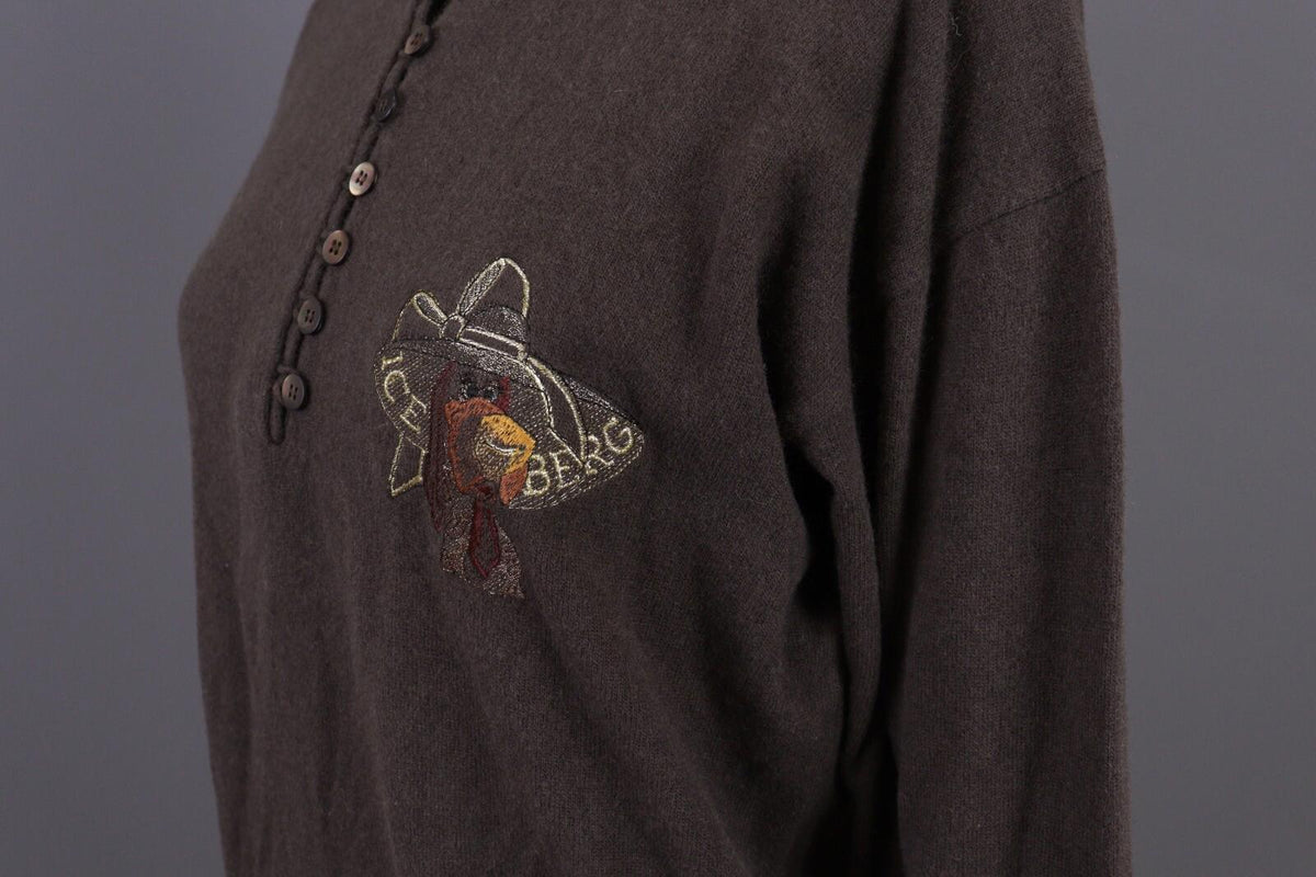 ICEBERG Brown Wool Oversized Knit Sweater – Size 40 M