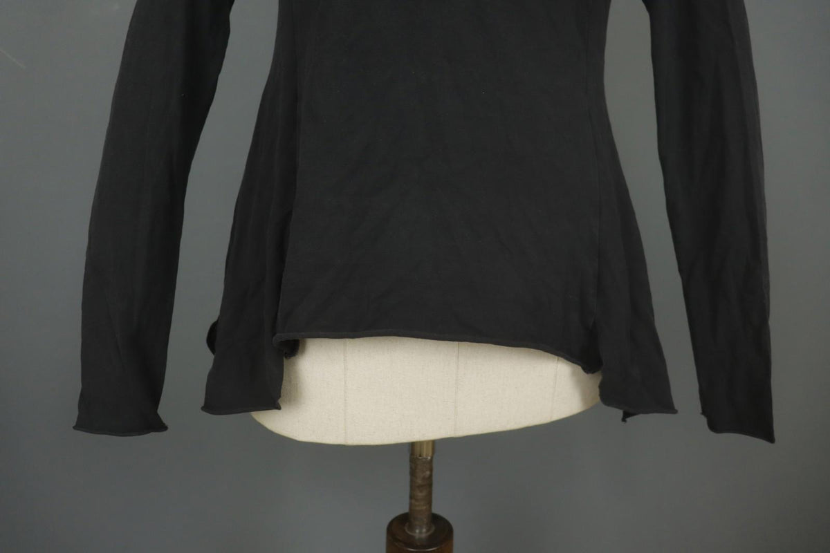 RUNDHOLZ Black Cotton Long Sleeve Round Neck Stretchable Blouse Top – Size L
