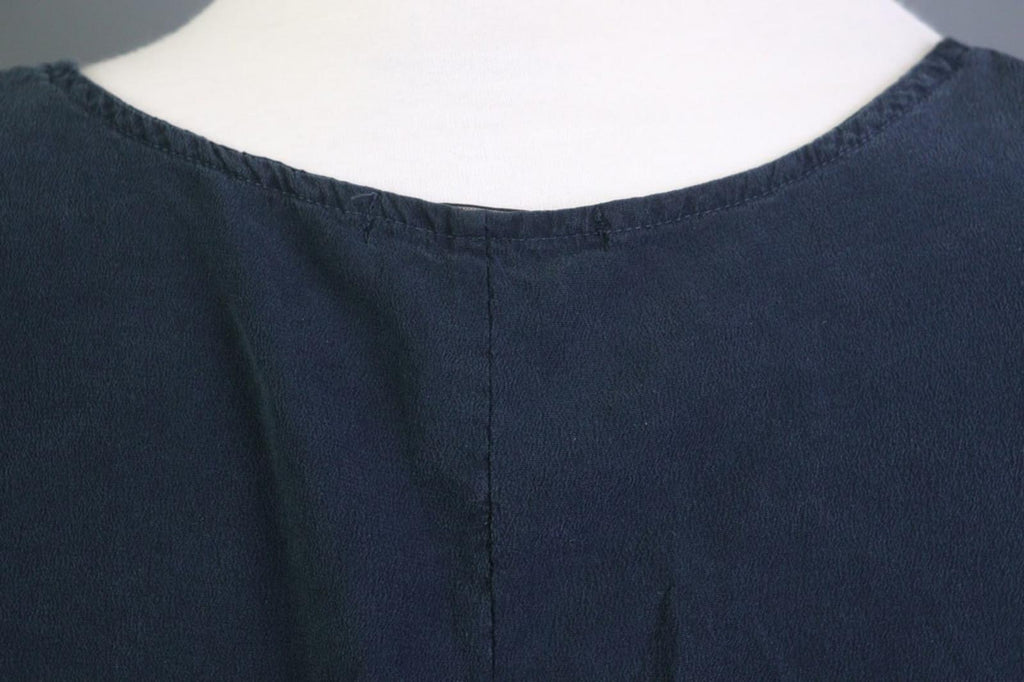 GRIZAS Blue Silk Stretch Scoop Neck Short Sleeve Pullover Blouse Top – Size M