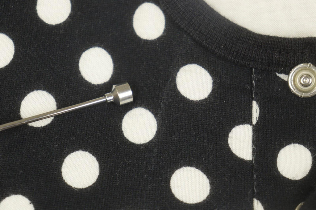 MARIMEKKO Black White Polka Dot Cotton Long Sleeve Summer Snap Blouse Top – Size M