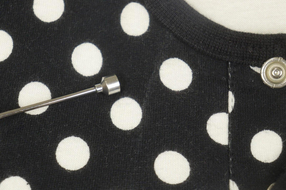 MARIMEKKO Black White Polka Dot Cotton Long Sleeve Summer Snap Blouse Top – Size M