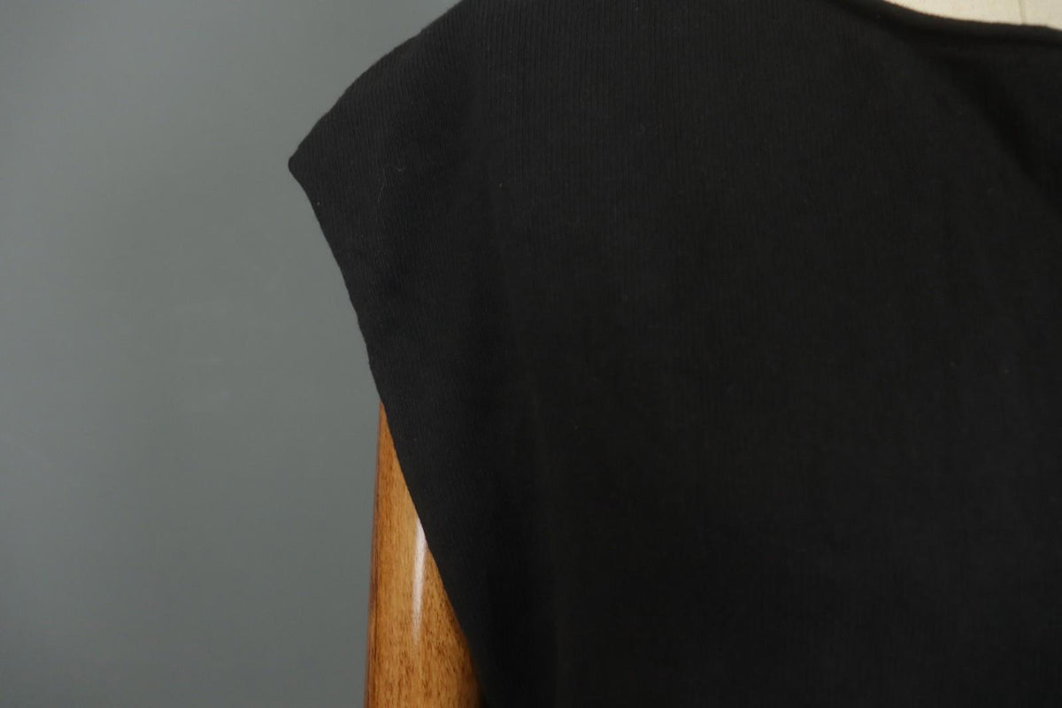 GUDRUN SJODEN Black 100% Cotton Cap Sleeve Crew Neck Pullover Shift Dress – Size M