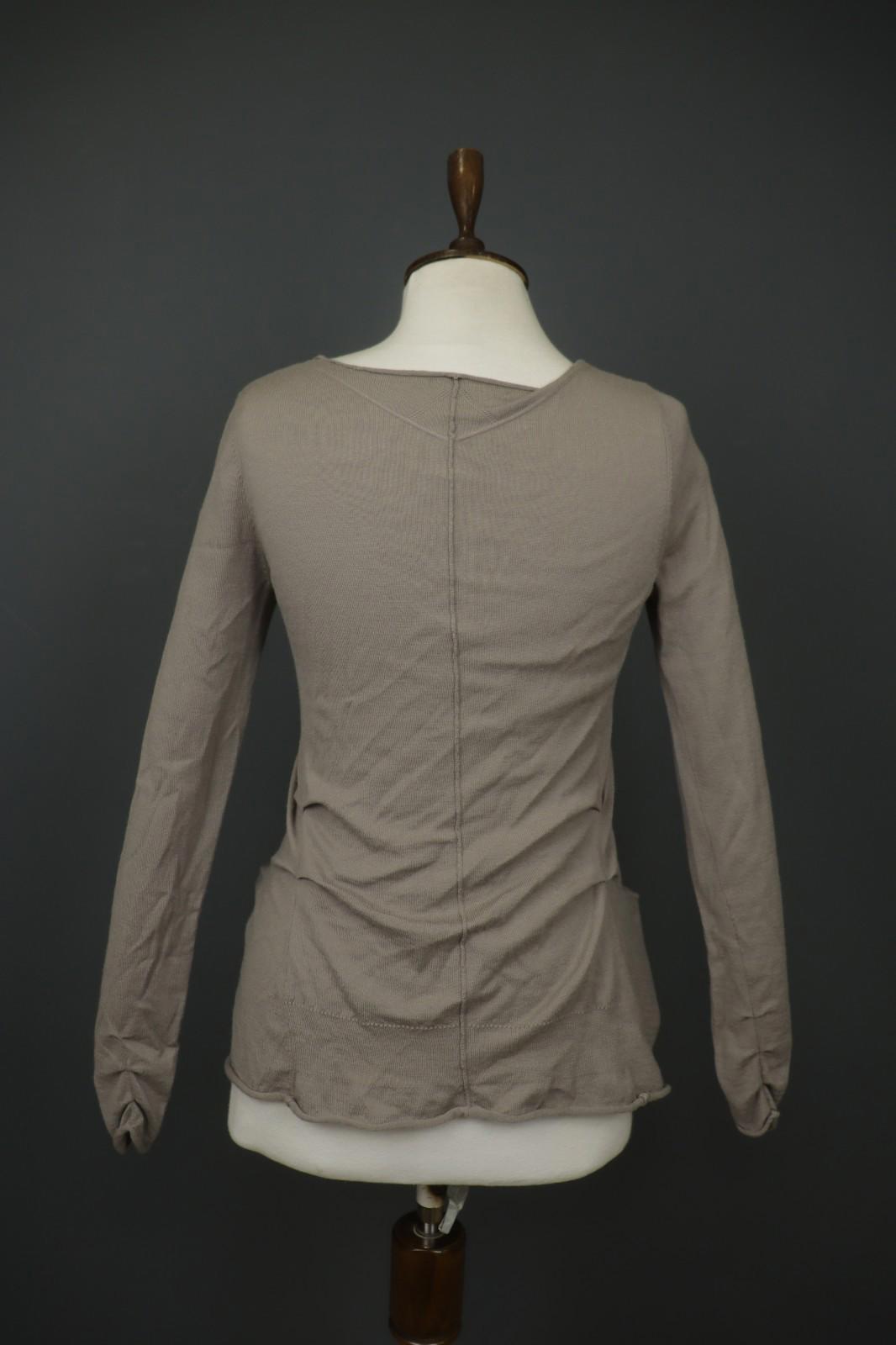 MARITHE FRANCOIS GIRBAUD Gray Cashmere Knit Button Front Cardigan Sweater Sz 38