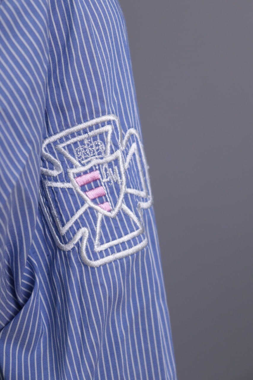La Martina Blue Pinstripe Long Sleeve Blouse Shirt – Size M – Used