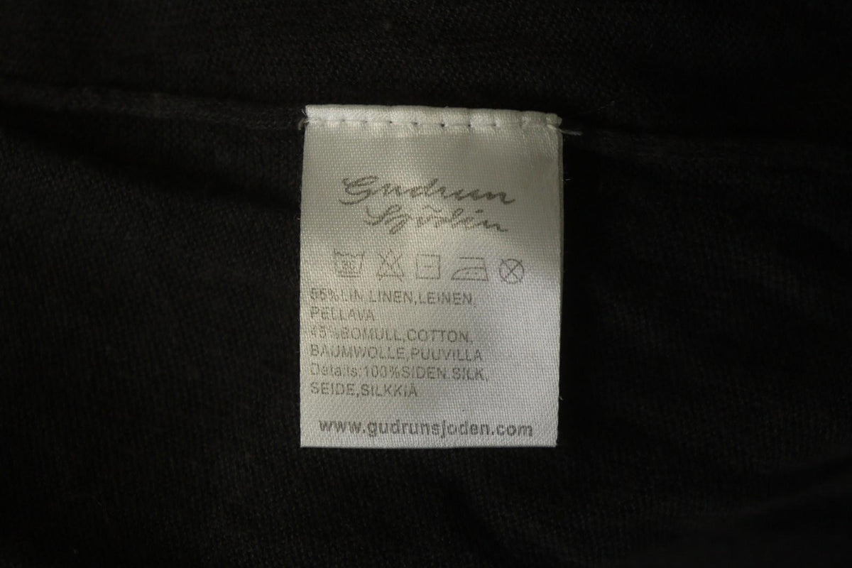 GUDRUN SJODEN Gray Linen Blend Round Neck Asymmetrical Hem Sweater Dress – Size XL