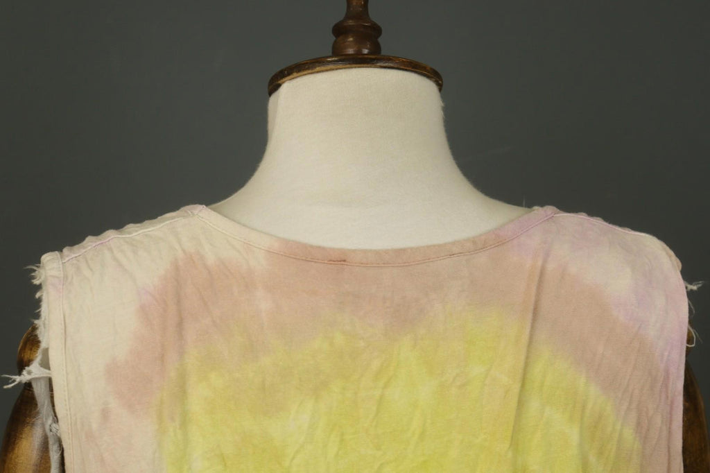 BARBARA SPEER Multicolor Tie dye Round Neck Asymmetrical Hem Shift Dress – Size 2