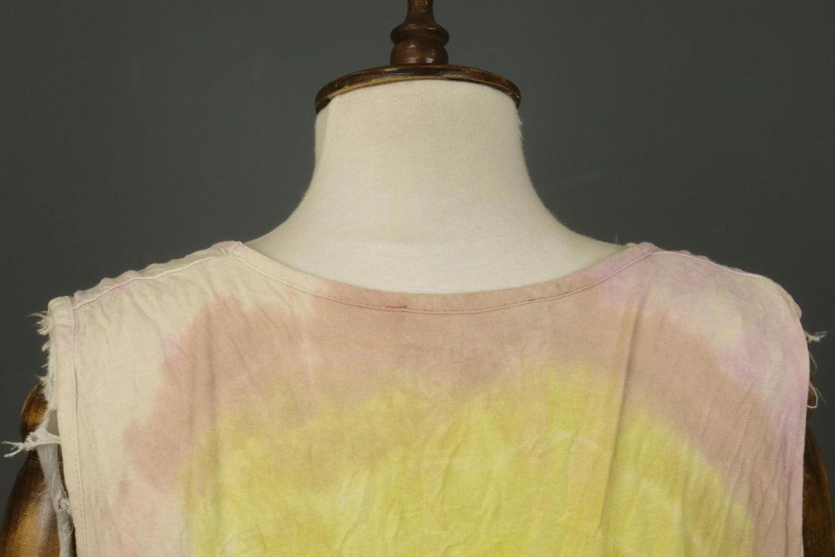 BARBARA SPEER Multicolor Tie dye Round Neck Asymmetrical Hem Shift Dress – Size 2