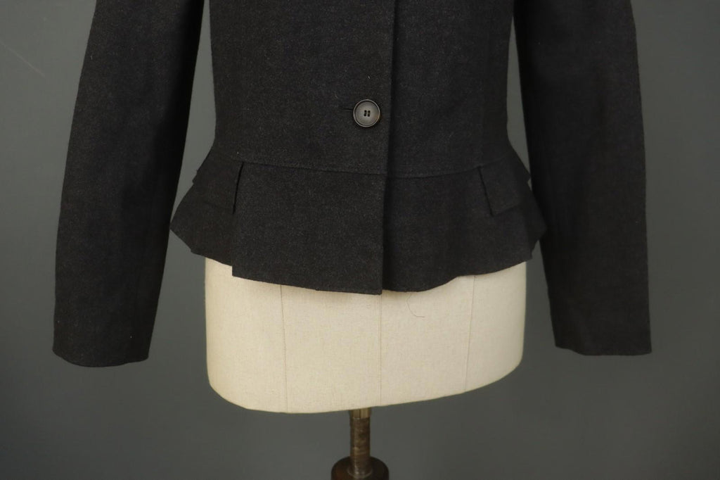 Marccain Black Wool Collared Long Sleeve Button Front Blazer Jacket – Size 5