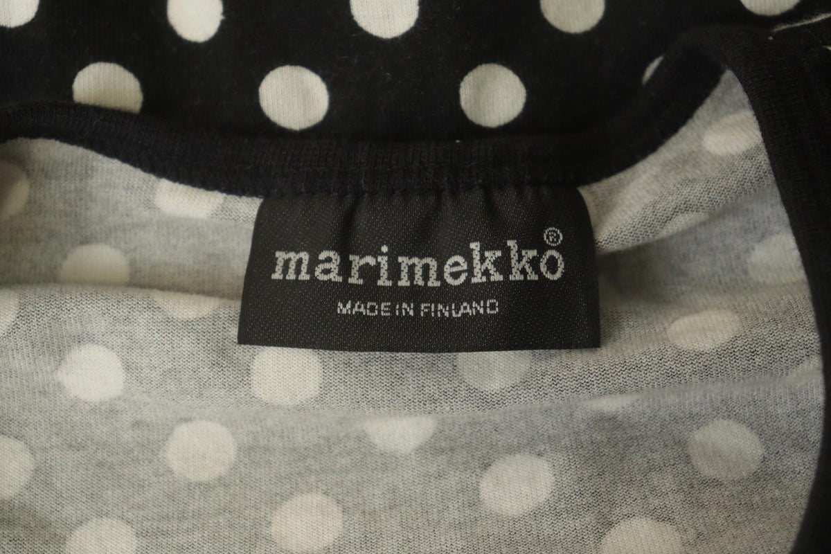 MARIMEKKO Black White Polka Dot Cotton Long Sleeve Summer Snap Blouse Top – Size M