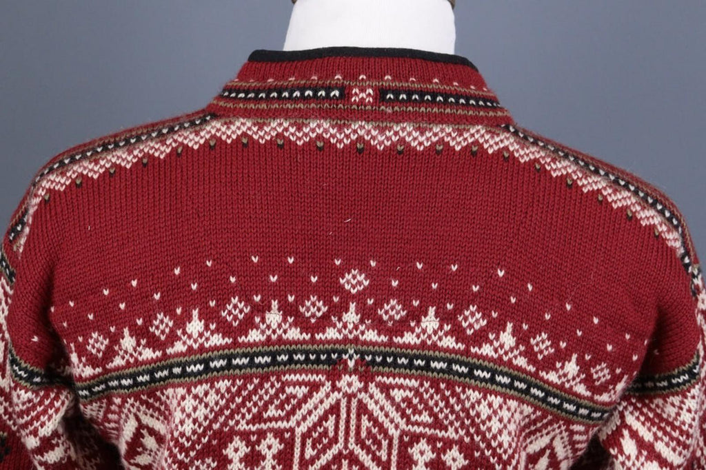 DALE OF NORWAY Sport Red Fair Isle 1/4 Zip Insulated Knit Ski Sweater Sz XS