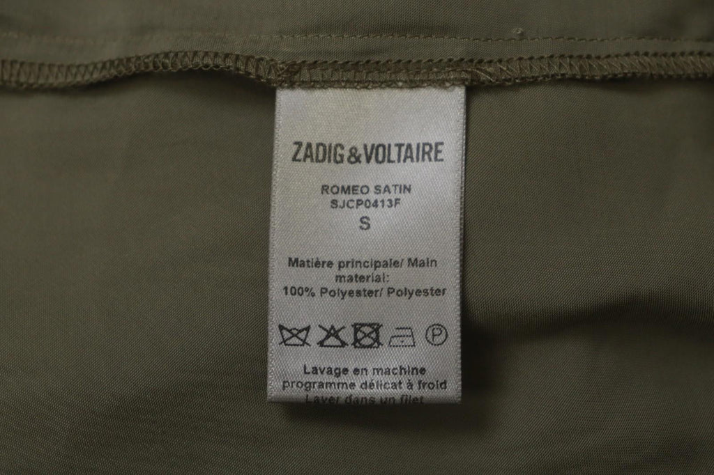 ZADIG&VOLTAIRE Green Long Sleeve Band Collar Button Front Shirt Dress – Size S