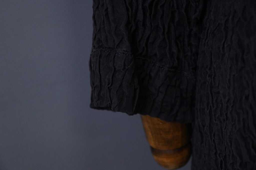 GRIZAS Black Textured Silk Lagenlook Tunic Midi Dress – Size M