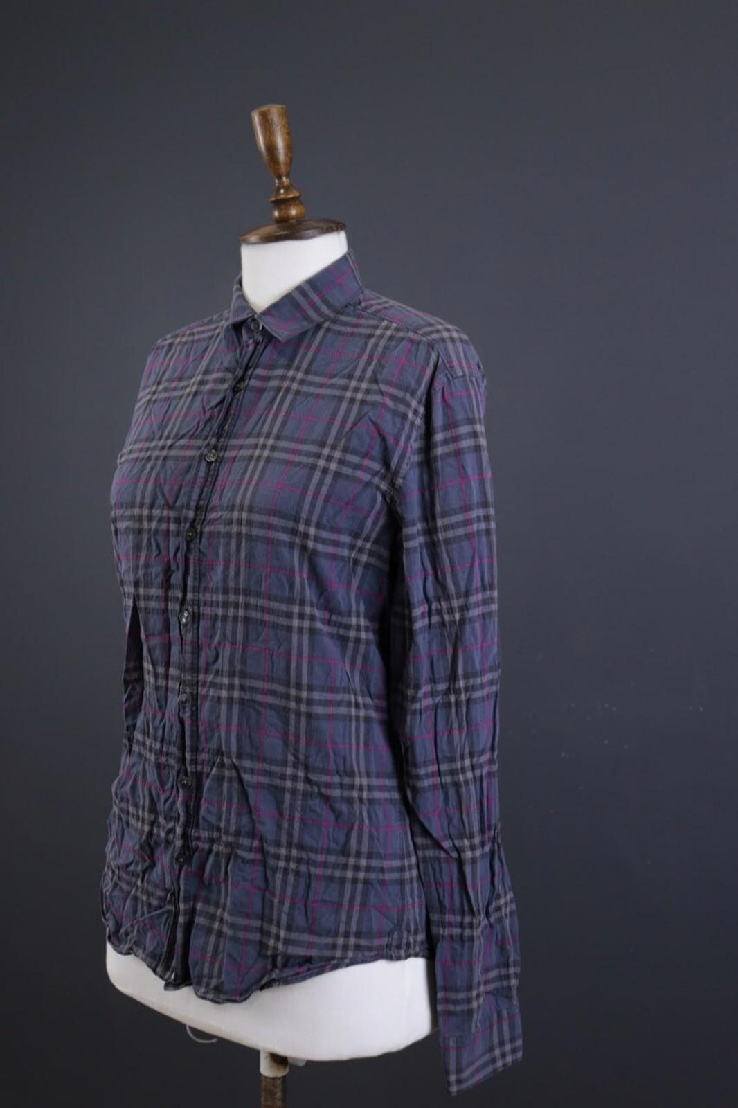 BURBERRY BRIT Multicolor Nova Check Long Sleeve Button Down Blouse Shirt – Size M