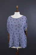 GUDRUN SJODEN Blue Designer Sleeveless Lagenlook Relaxed Tunic Top – Size L/XL