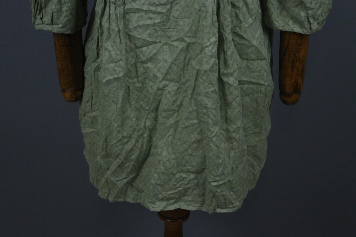 GUDRUN SJODEN Green 3/4 Sleeve Button Front Shirt Dress
