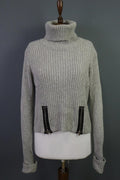 LINDEX Jean Paul Gaultier Gray Turtle Neck Ribbed Sleeve Pullover Sweater – Size L
