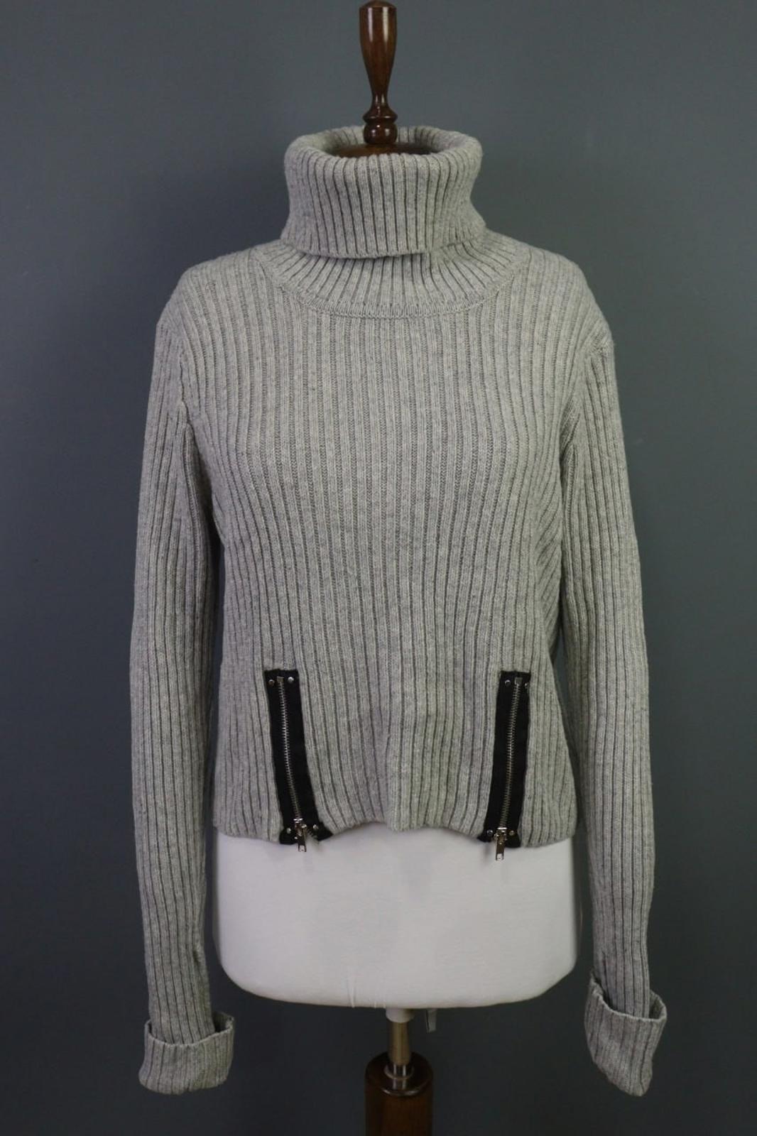 LINDEX Jean Paul Gaultier Gray Turtle Neck Ribbed Sleeve Pullover Sweater – Size L