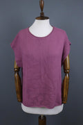 GUDRUN SJODEN Purple Striped Cap Sleeve Stretch Top Blouse – Size M – Used