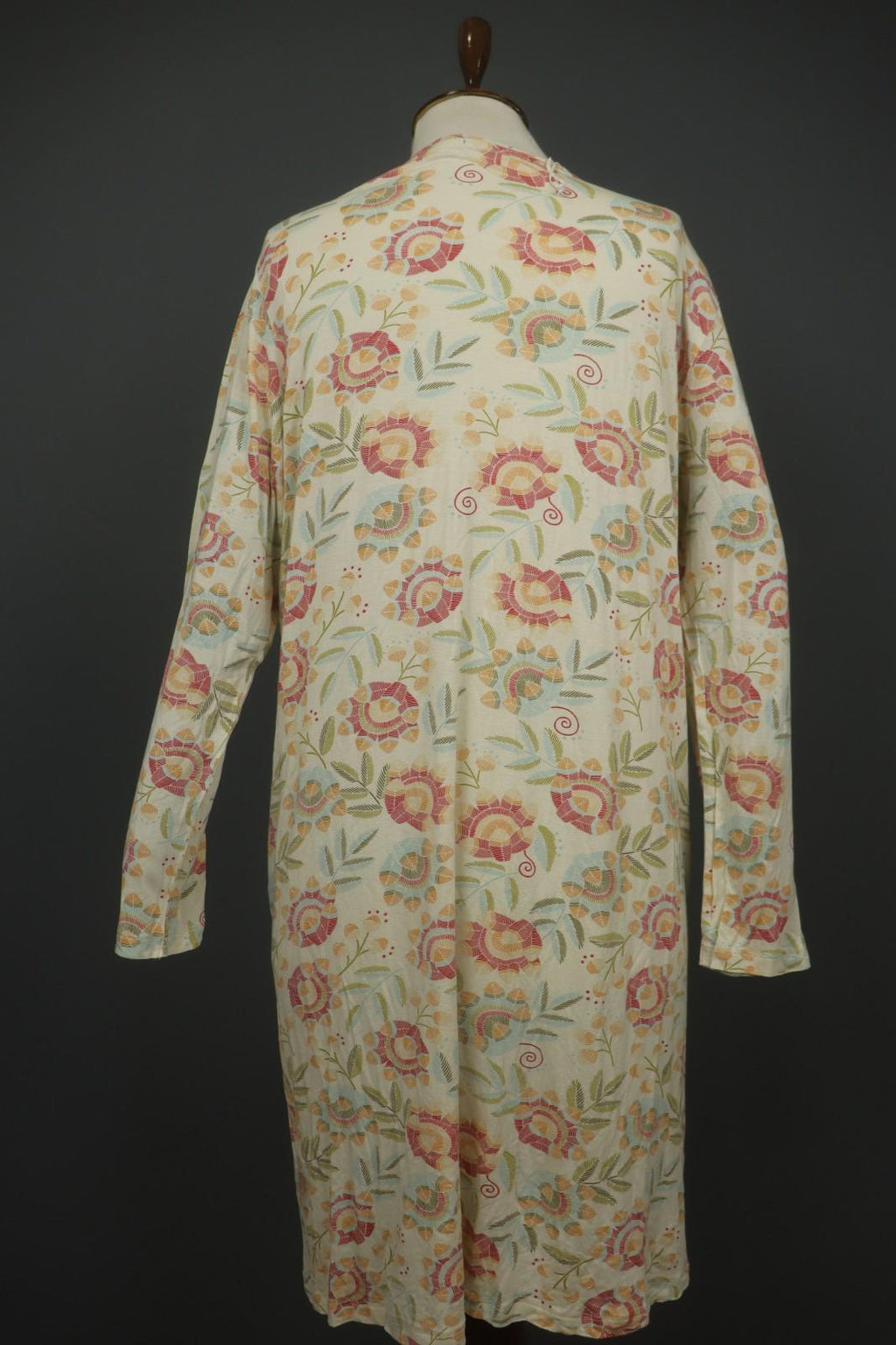 GUDRUN SJODEN Multicolor Floral Modal Long Sleeve Round Neck Shift Dress – Size L