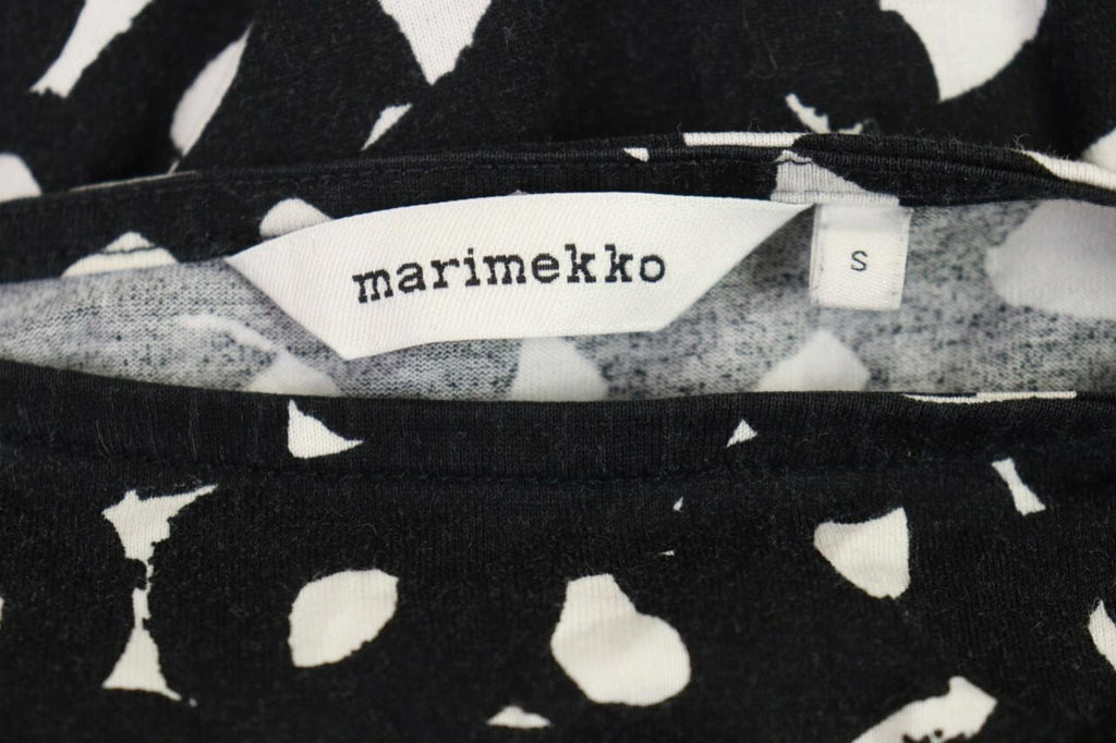 MARIMEKKO Black Printed A-Line Relaxed 3/4 Sleeve Tunic Dress – Size S