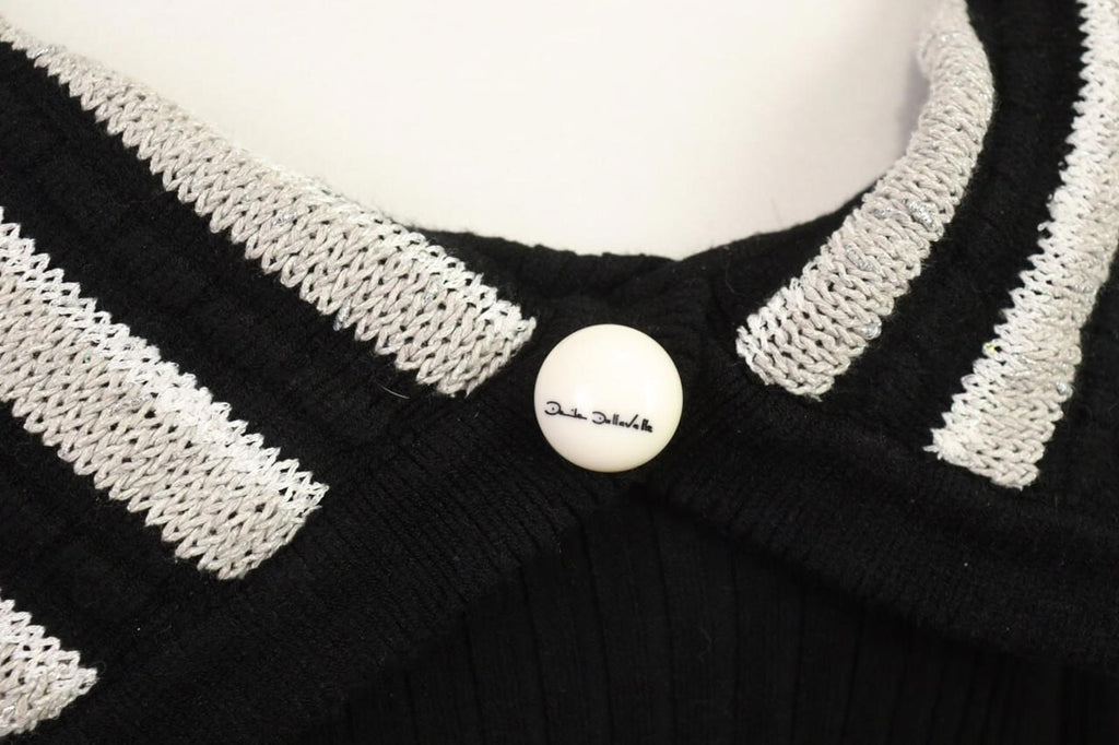 ELISA CAVALETTI Sono Italiano Black Knit A-Line Ultra Long Sleeve Dress