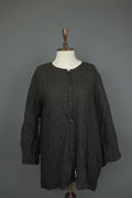 BARBARA LANG PARIS Black Crew Neck Long Sleeve Button Front Shirt Dress – Size M