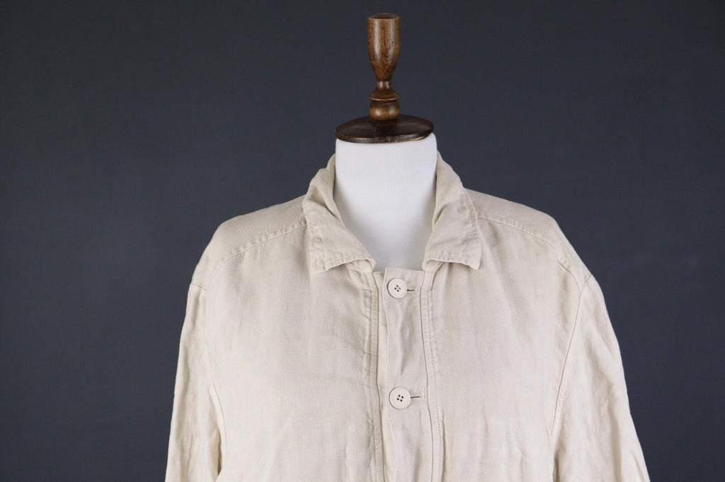 OSKA Ivory Linen Lagenlook Lightweight Blazer Jacket – Size 5