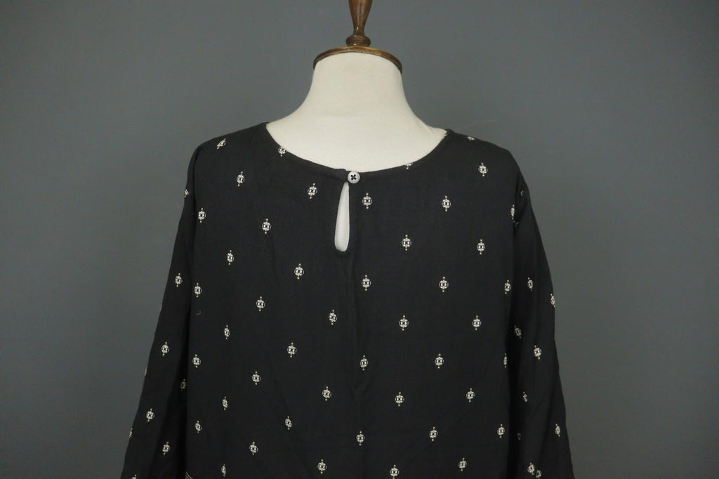 GUDRUN SJODEN Black 100% Organic Cotton Long Sleeve Sheath Dress – Size M/L