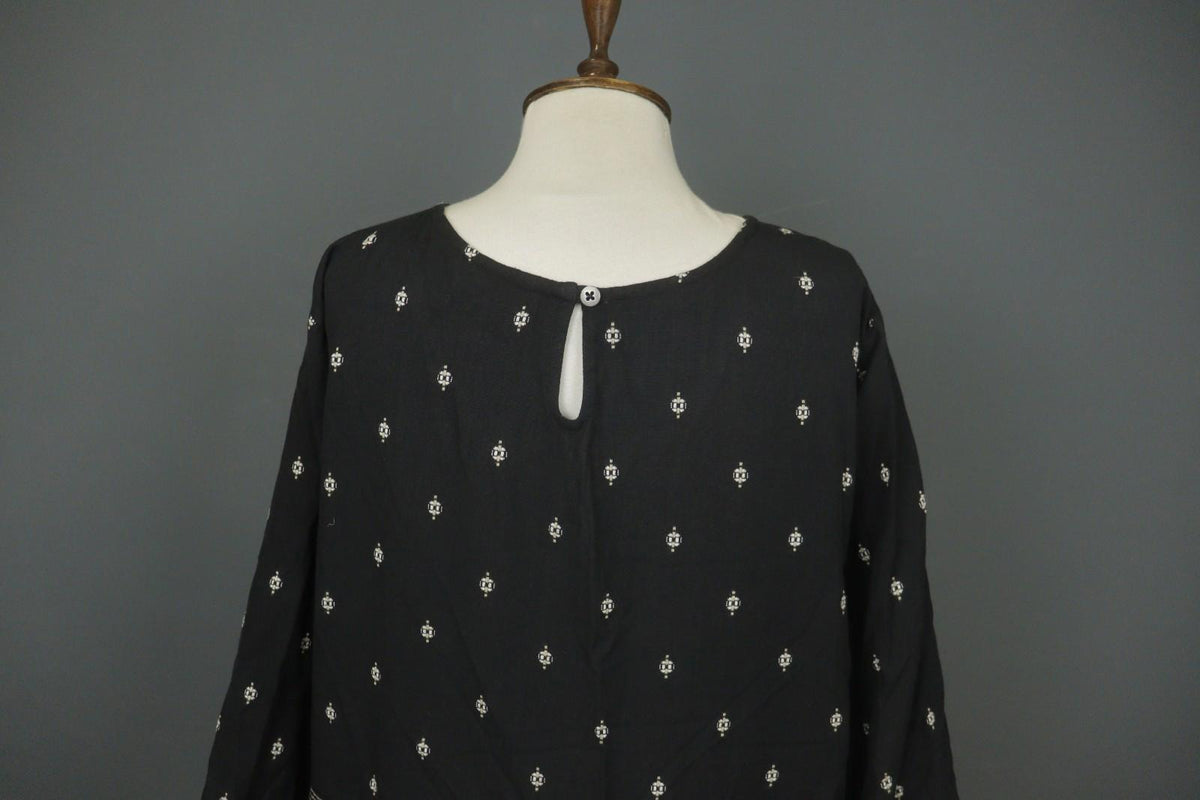 GUDRUN SJODEN Black 100% Organic Cotton Long Sleeve Sheath Dress – Size M/L