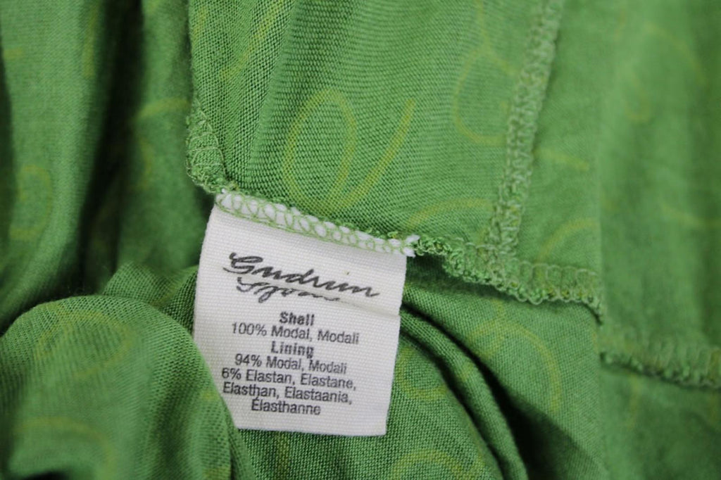 GUDRUN SJODEN Green Printed Round Neck Long Sleeve Pullover Blouse Top – Size XL