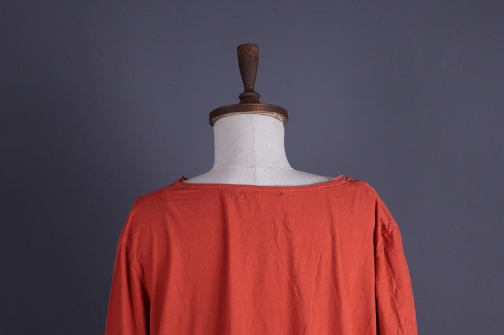 GUDRUN SJODEN Orange Lagenlook Relaxed Long Sleeve Blouson – Size XL