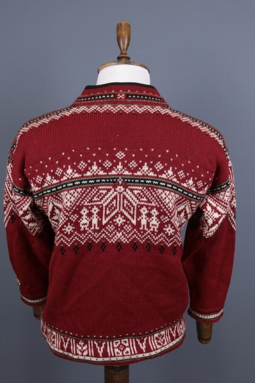 DALE OF NORWAY Sport Red Fair Isle 1/4 Zip Insulated Knit Ski Sweater Sz XS